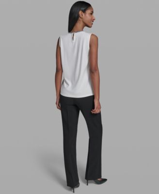 Women's Crew Neck Sleeveless Blouse