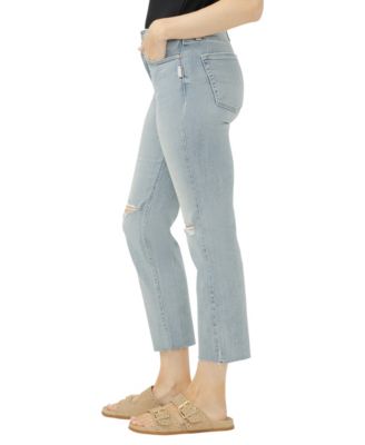 Women's Most Wanted Mid-Rise Cropped Straight-Leg Luxe Stretch Jeans