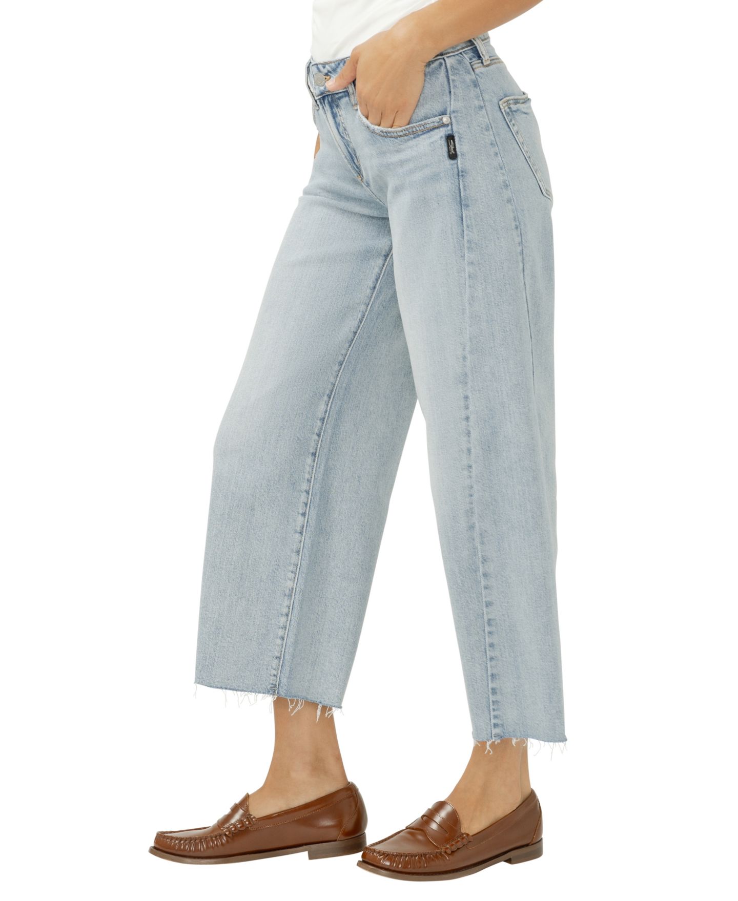 Женские джинсы Silver Jeans Co. Suki Mid-Rise Cropped Wide-Leg, цвет: West End — фото 2