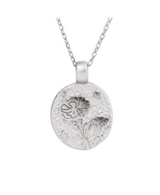Birth Flower Silver Pendant Necklace