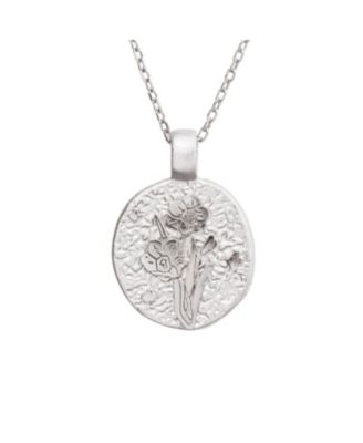 Little Sky Stone Birth Flower Silver Pendant Necklace - December narcissus 87$