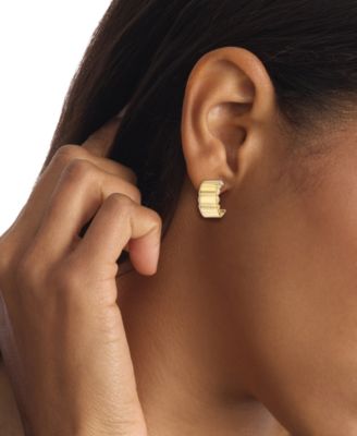 Women's Modern Repetition Gold Tone Stainless Steel Earrings