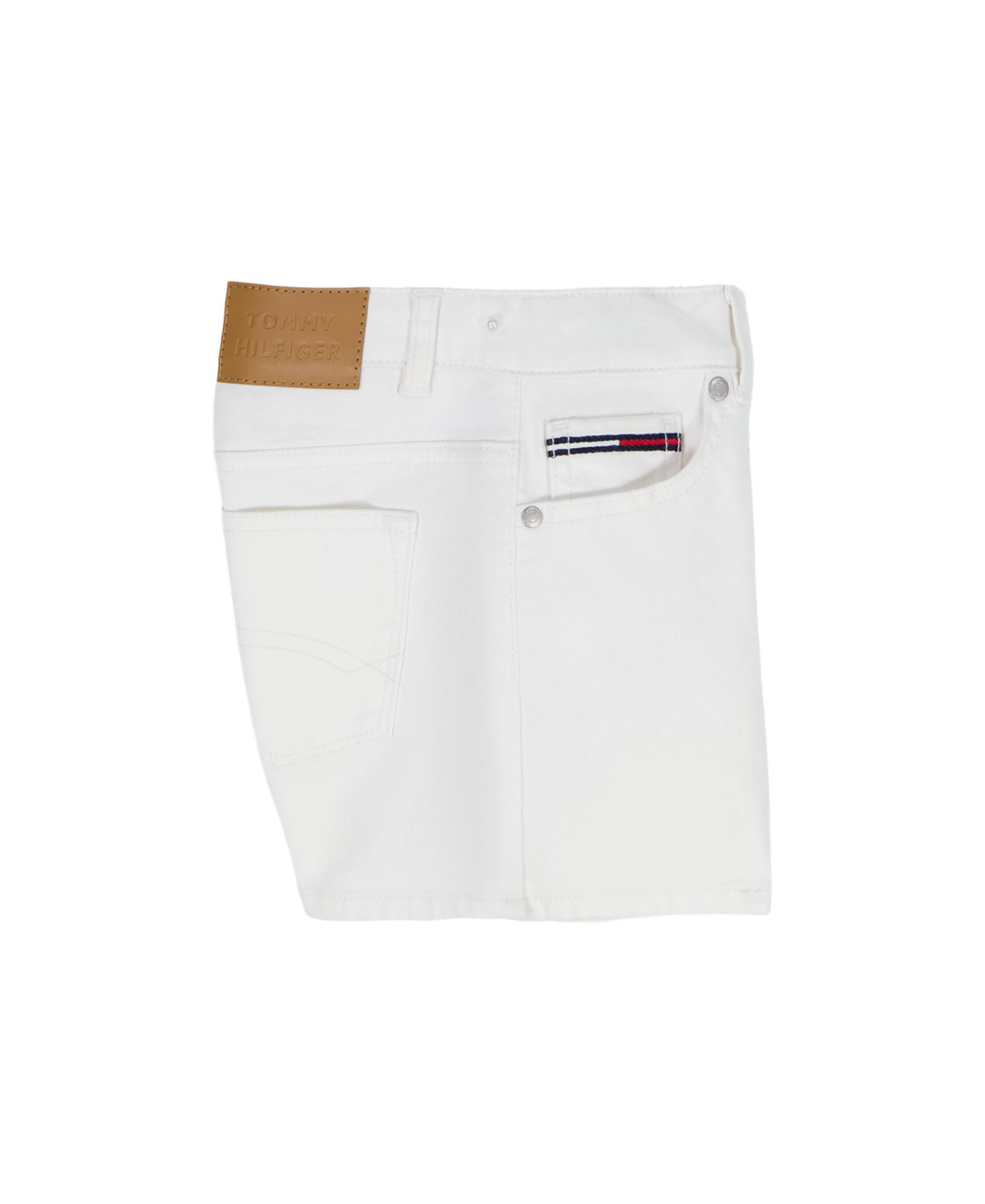 Шорты Tommy Hilfiger Straight Fit Denim для девочек, цвет: Белый — фото 6