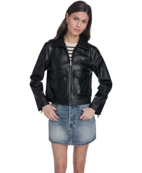 Женские куртки Levi's Faux Leather Zip-Front Jacket
