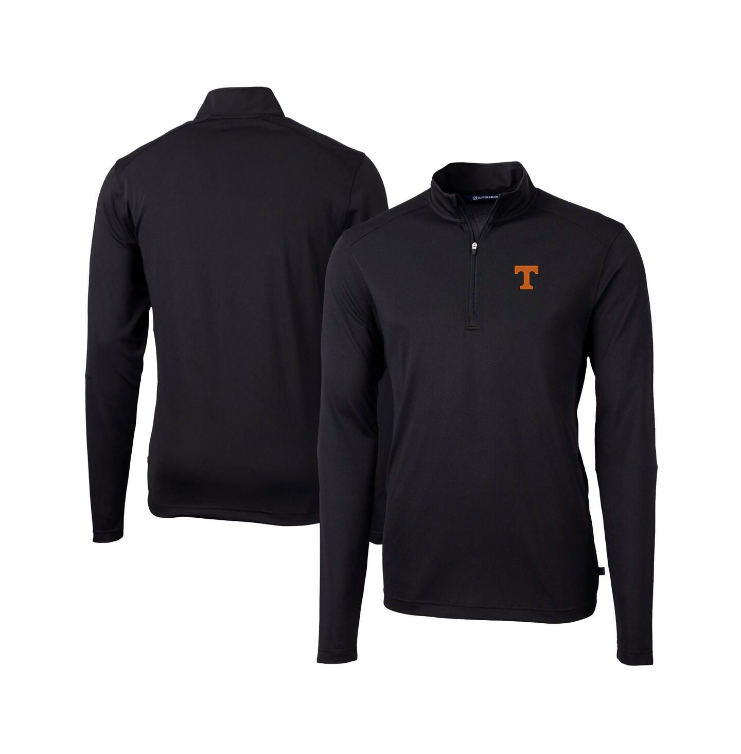 Мужская куртка Cutter & Buck Black Tennessee Volunteers Virtue Eco Pique Quarter-Zip — фото 1