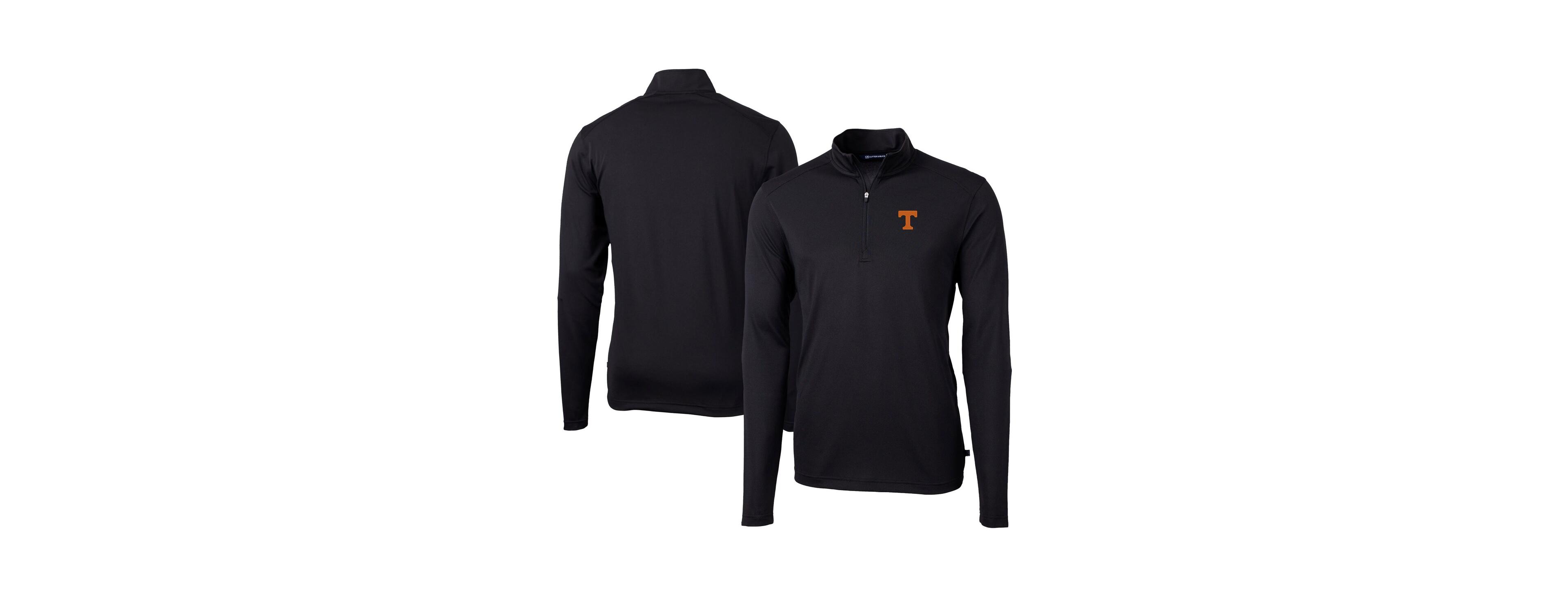 Cutter & Buck Men's Black Tennessee Volunteers Virtue Eco Pique Quarter-Zip Jacket