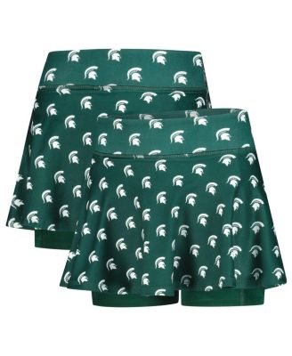 Big Girls Green Michigan State Spartans All-Over Print Tennis Skort