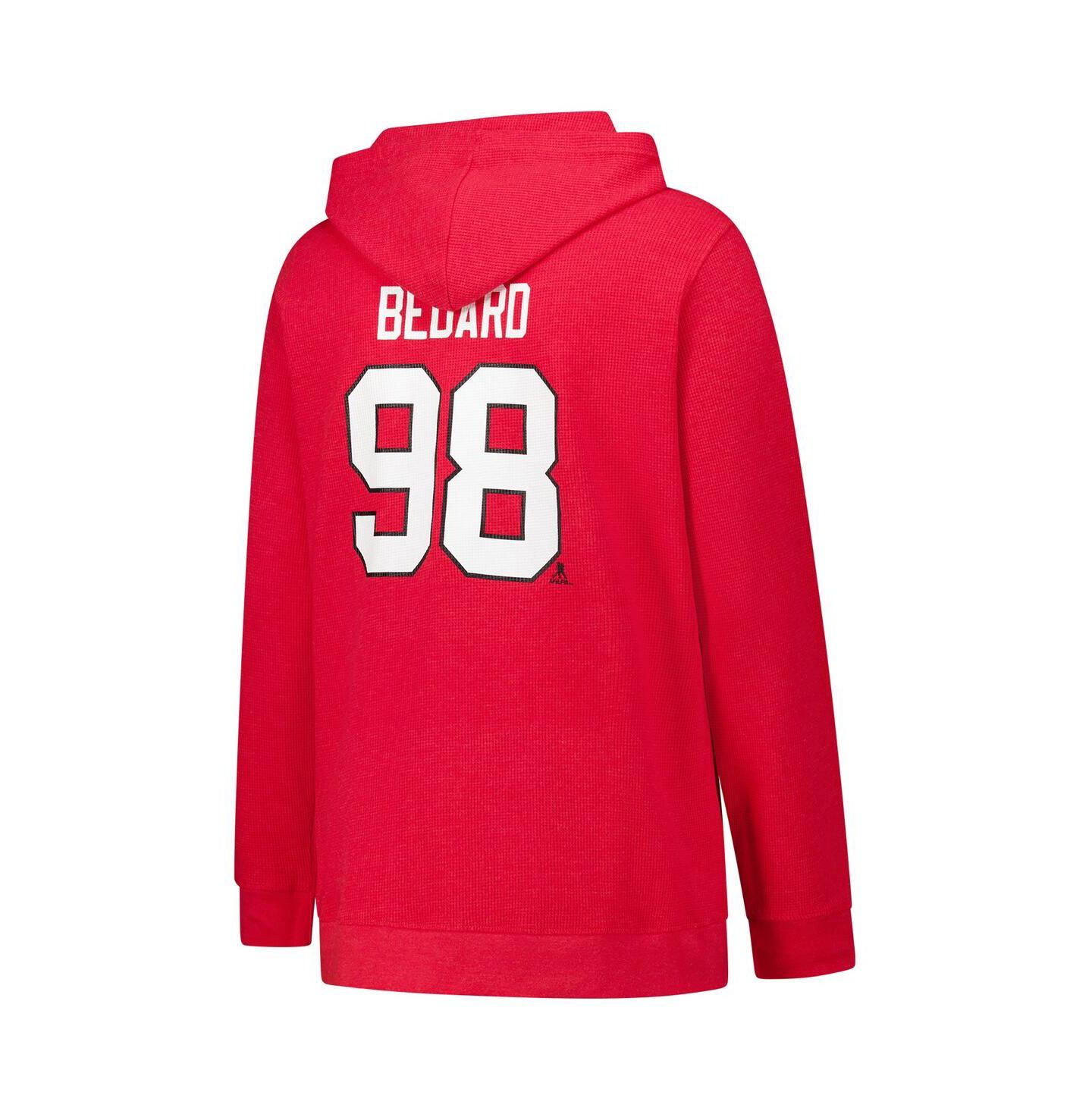 Женское худи Profile Connor Bedard Red Chicago Blackhawks Plus Size Name & Number Thermal Pullover — фото 3