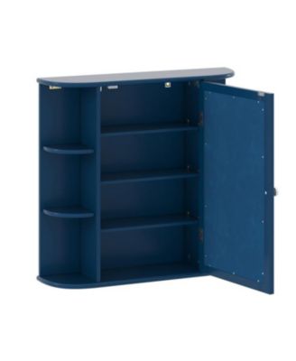 Wall Bathroom Mirror Cabinet with Built-In Storage Shelves