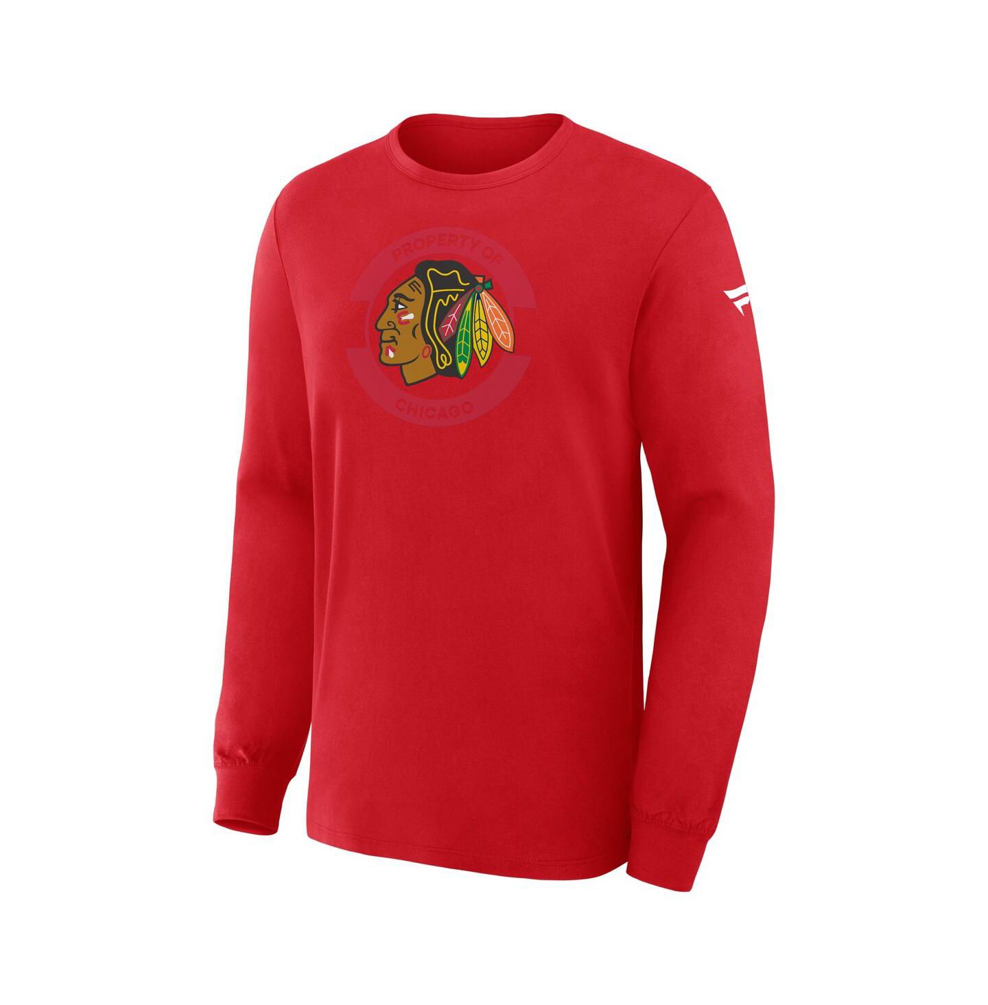 Мужская футболка Fanatics Red Chicago Blackhawks Authentic Pro Property Of Practice Long Sleeve — фото 4