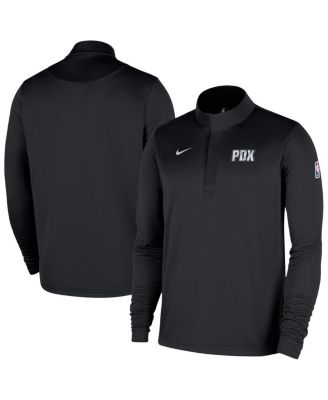 Men's Black Portland Trail Blazers 2025/26 City Edition Remix Authentic Coaches Dri-FIT Half-Zip