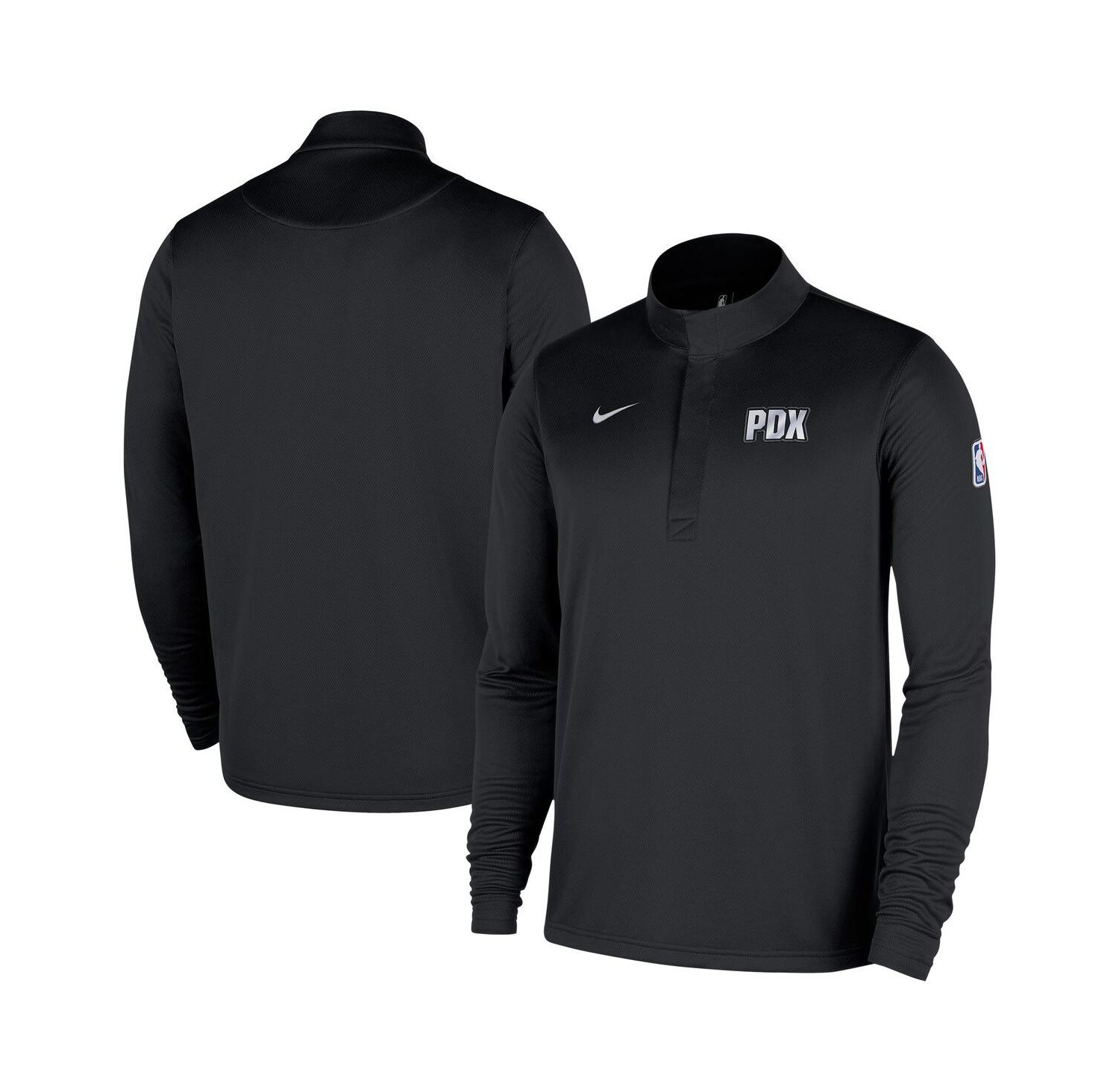 Men's Black Portland Trail Blazers 2025/26 City Edition Remix Authentic Coaches Dri-FIT Half-Zip