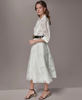 Women's Collared Midi Shirt Dress