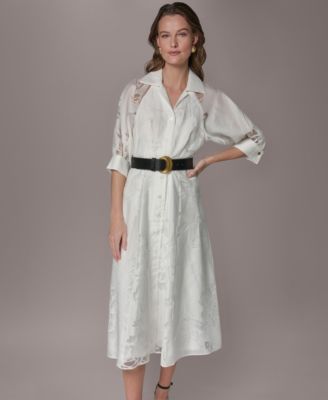 Women's Collared Midi Shirt Dress