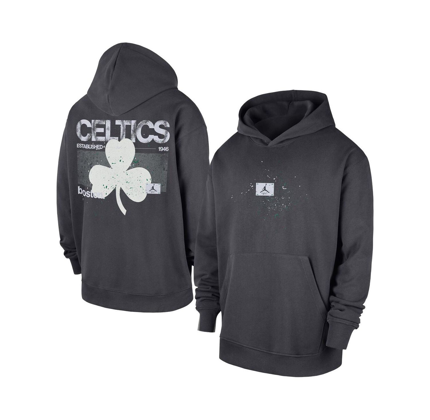 Men's Anthracite Boston Celtics Statement Jumpman Flight Premiere Hoodie