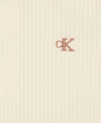 Baby Girls' Chunky Rib and Printed Cotton Sunsuit