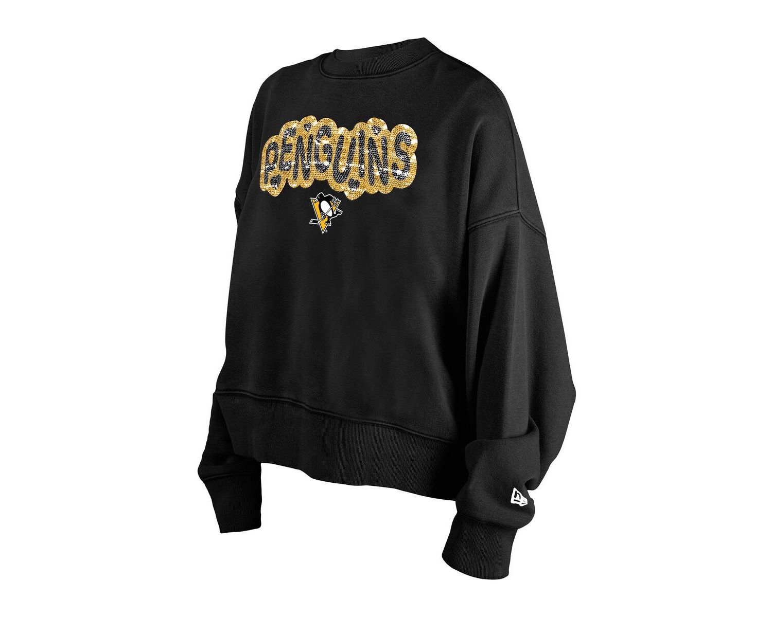 Big Girls Black Pittsburgh Penguins Flip Sequin Sweatshirt