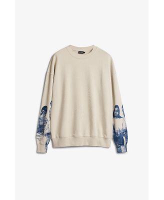 Men's Sweatshirt With Printed Sleeves