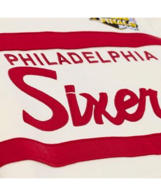 Men's Cream Philadelphia 76ers Hardwood Classics 76 Originals Collection Head Coach Hoodie