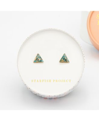Ellie Triangle Turquoise Studs