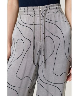 Women's Flowy Wide-Leg Tailored Pants