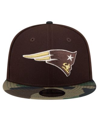 Men's Dark Brown New England Patriots Burnt Wood Camo 9FIFTY Snapback Hat