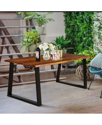 Rectangular Acacia Wood Dining Table Rustic Indoor &Outdoor Furniture