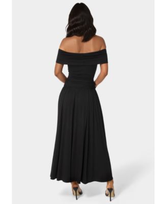 Women's Off the Shoulder Drop Waist Maxi Dress