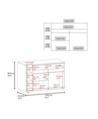Abril Kitchen Island with Storage Cabinet, Shelves and Appliance Space