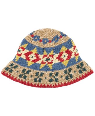 Men's Textured Fairisle Crochet Bucket Hat