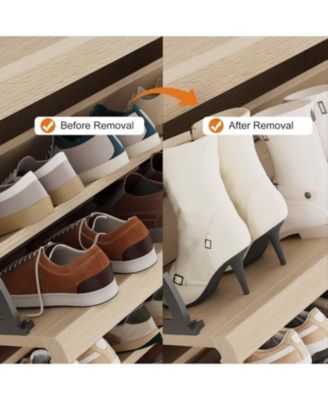 Shoe Cabinet with 3 Flip Drawers Wooden Cabinet with Adjustable Shelves,Hidden Handle Modern Shoe Organizer for Entryway Hallway Living Room