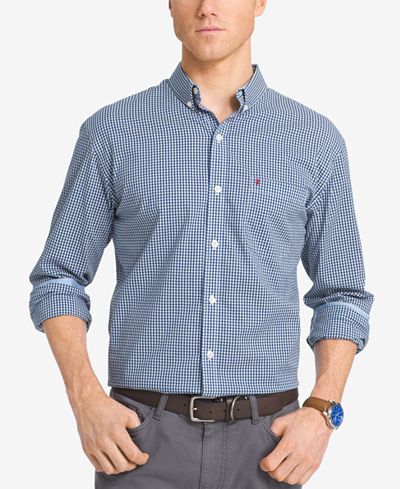 IZOD Men's Big and Tall Gingham Long-Sleeve Shirt
