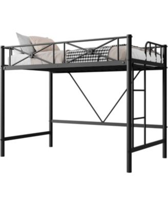 Loft Bed Frame, Heavy Duty Metal with 400 Lbs Weight Capacity, Space-Saving & Noise-Free Design, Industrial Loft Bed for Kids, Teens, Adults