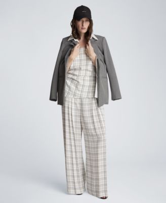 Women's Plaid Halter Neck Bustier Top