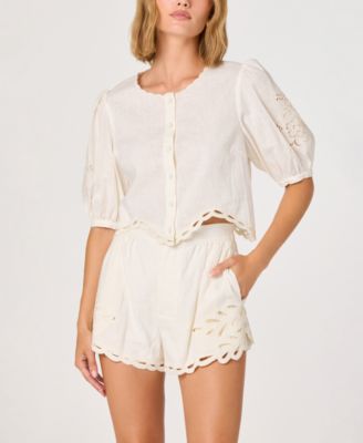 Women's Sleeveless Button-Front Top