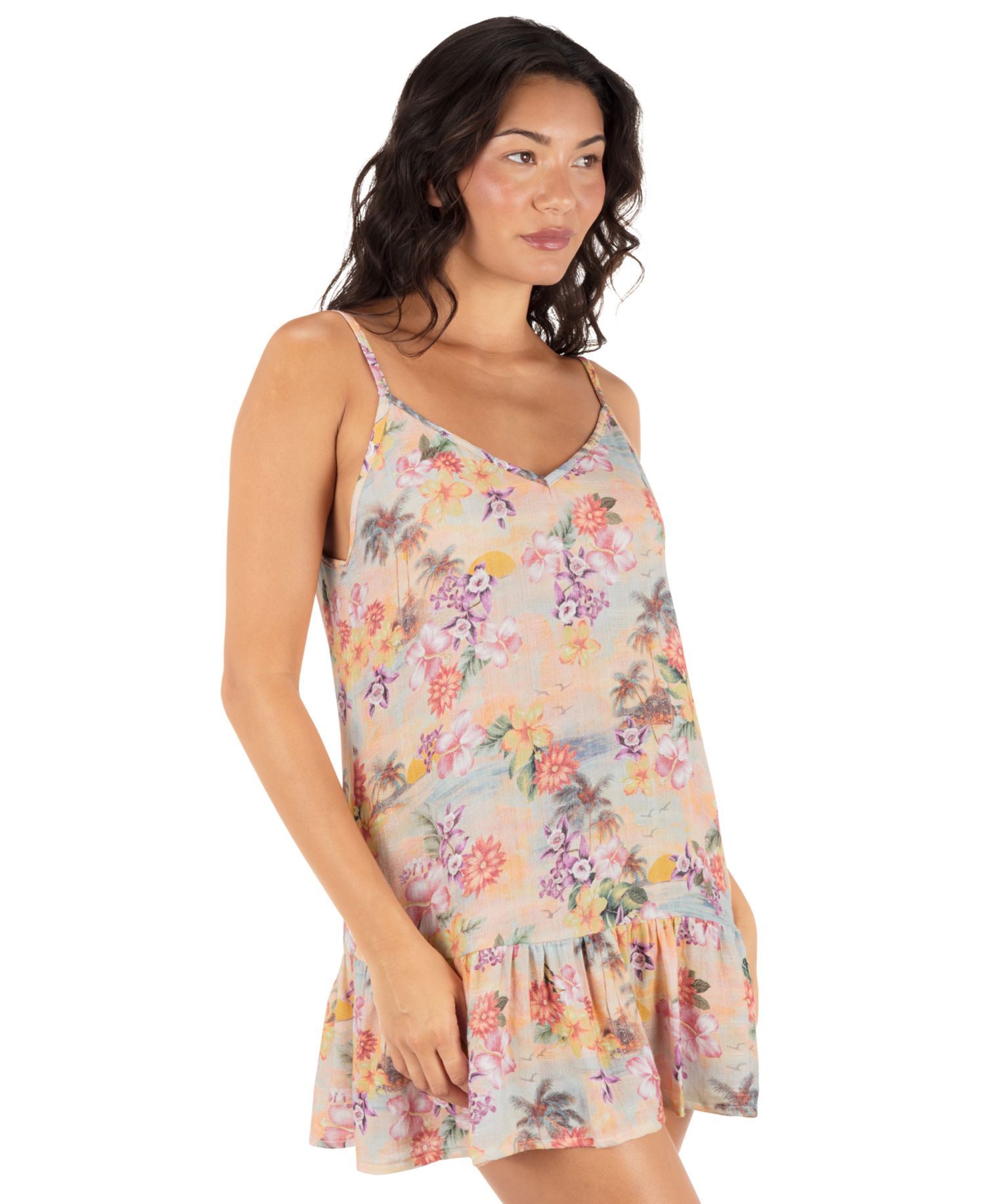 Women's Scenic Sunset V-Neck Mini Swim Dress