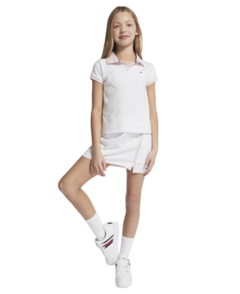 Юбка-шорты Tommy Hilfiger Pull-On Tennis Polo Skort для девочек, цвет: Белый