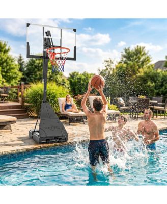 Basketball Hoop, 8-10ft Adjustable Basketball Goal, Hand-Crank Lift