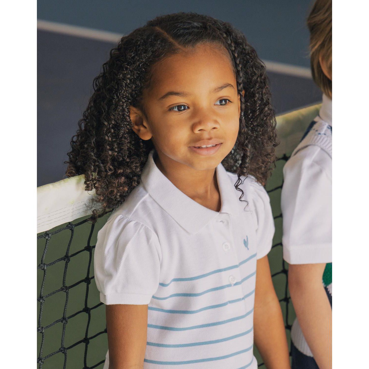 Toddler Girls Organic Puff Sleeve Pique Polo Dress