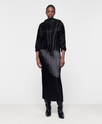 Women's Fitted Plisse Skirt