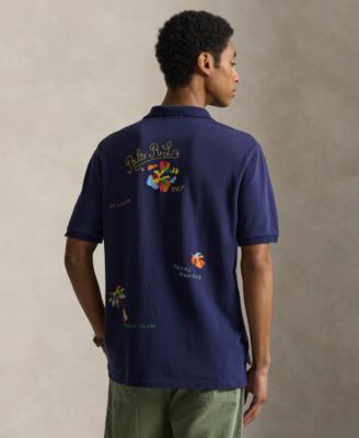 Men's Embroidered Short-Sleeve Polo Shirt