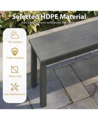 55 Inch HDPE Outdoor Bench for Patio and Garden