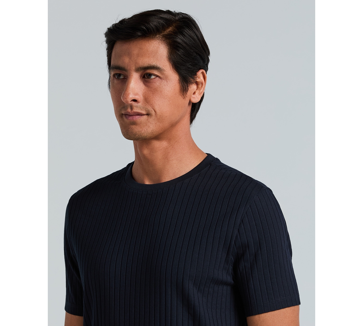 Perry Ellis Men's Rib Knit Crew Neck T-shirt