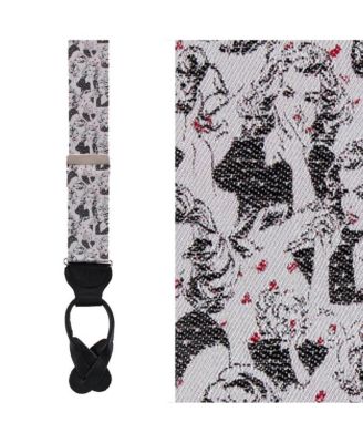 Men's Vintage Vixen Novelty Silk Button End Suspenders