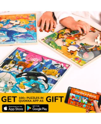 28 Piece Wooden Animal Puzzles for Kids Ages 3–5