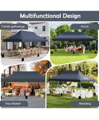 Foldable Outdoor Canopy Gazebo with Storage Bag