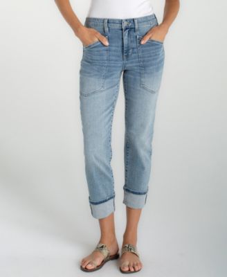 Petite Marley Cropped Girlfriend Cuffed Jeans
