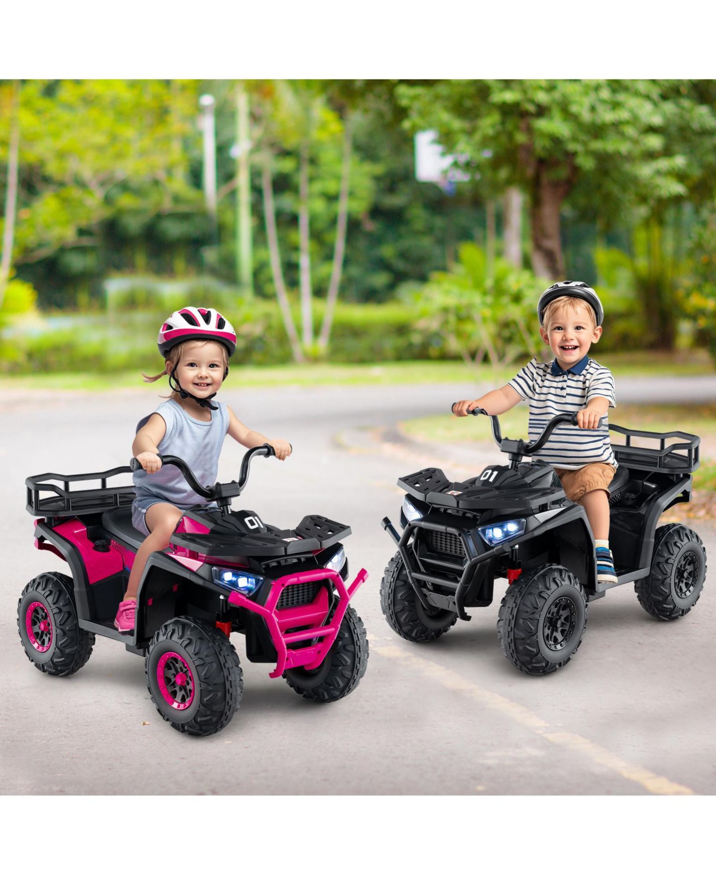 Детская игрушка Slickblue Kids 24V Electric ATV Quad Ride-On with Realistic Sounds, цвет: Чёрный — фото 5