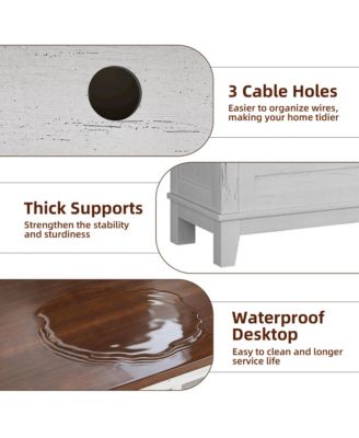 70.9" TV Stand, Entertainment Center with Adjustable Shelves, Farmhouse TV Stand with Cabinet Doors,for Living Room