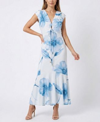 Petite V-Neck Printed Dress
